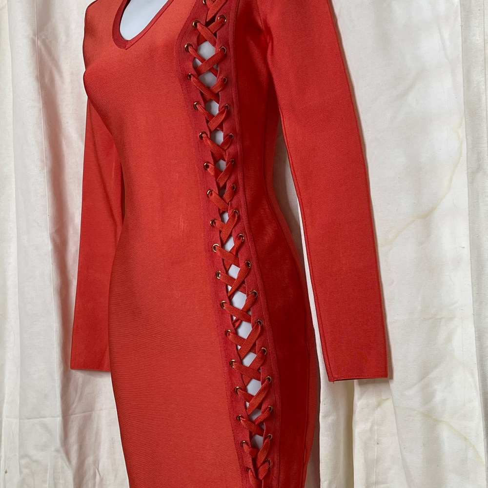 Bodycon Orange Dress - Picture 5 of 8